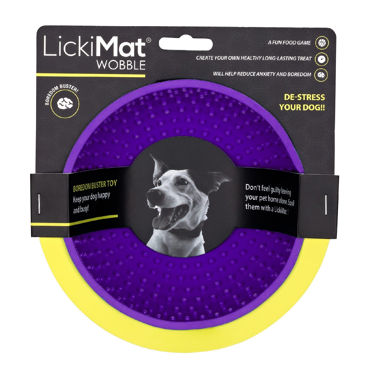 LickiMatĀ® Wobble slow feeding lick bowl in purple