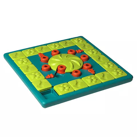 Nina Ottosson MultiPuzzle highest difficulty featuring sliding tiles for treats