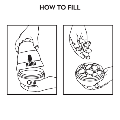 How to fill KONG wobbler dog toy interactive food dispenser