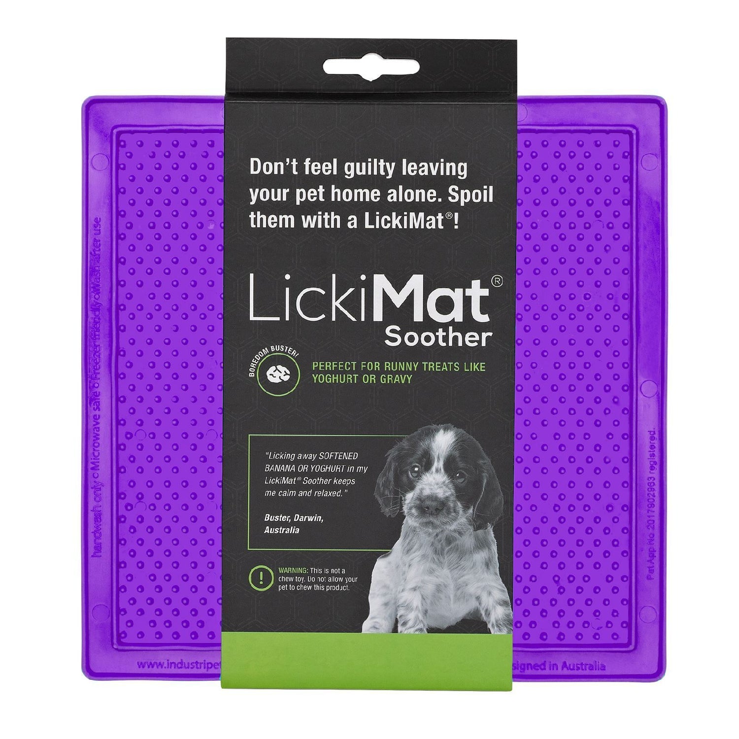 LickiMat® Smoother slow feeding mat in purple